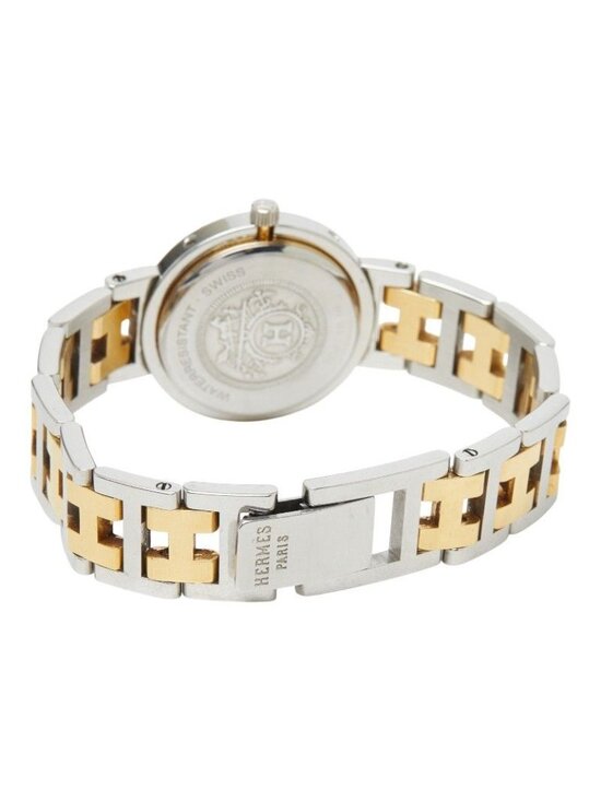 Hermes Clipper Watch White Silver Gold Stainless Steel main image 7